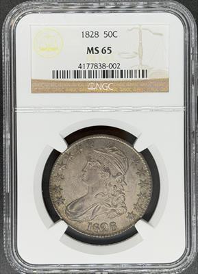 1828 Capped Bust Half Dollar MS65 NGC No Knob Curl Base