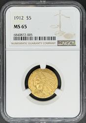 1912 $5 Indian MS65 NGC
