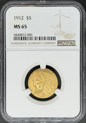 1912 $5 Indian MS65 NGC