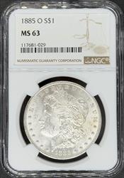 1885-O Morgan Dollar MS63 NGC