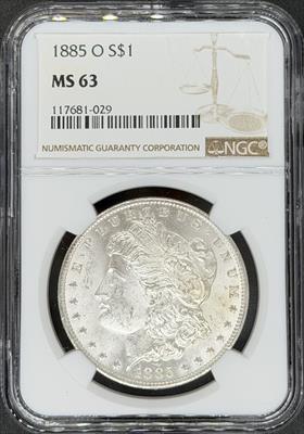 1885-O Morgan Dollar MS63 NGC