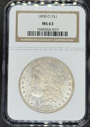 1898-O Morgan Dollar MS63 NGC