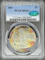 1887 Morgan Dollar MS66+ PCGS Toned
