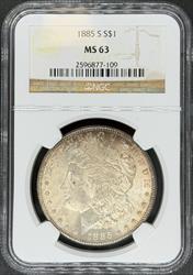 1885-S Morgan Dollar MS63 NGC