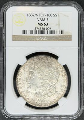 1887/6 Morgan Dollar MS63 NGC VAM 2 Top 100