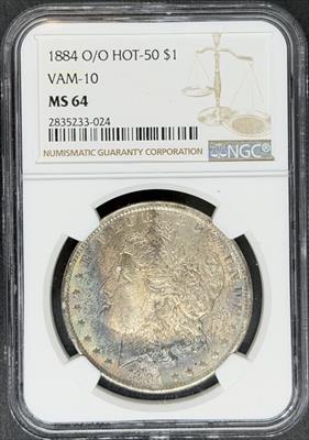 1884 -O/O Morgan Dollar MS64 NGC VAM 10 Hot 50