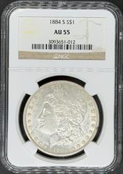 1884-S Morgan Dollar AU55 NGC