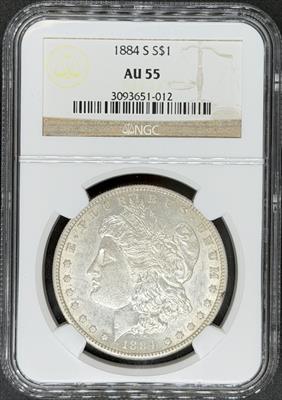 1884-S Morgan Dollar AU55 NGC