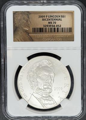 2009 $1 Lincoln Bicentennial MS70 NGC