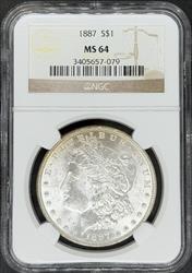 1887 Morgan Dollar MS64 NGC