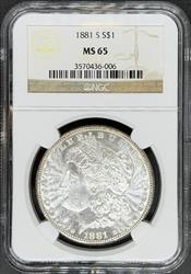 1881-S Morgan Dollar MS65 NGC