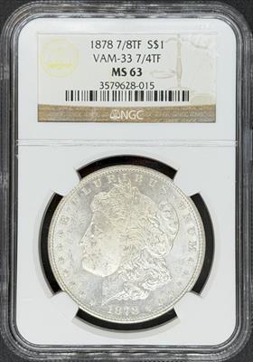 1878 7/8TF Morgan Dollar MS63 NGC VAM 33 7/4TF