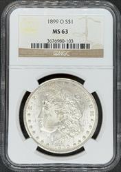 1899-O Morgan Dollar MS63 NGC