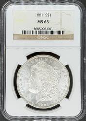 1881 Morgan Dollar MS63 NGC