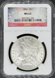 1886 Morgan Dollar MS63 NGC