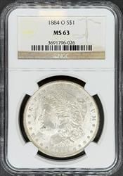 1884-O Morgan Dollar MS63 NGC