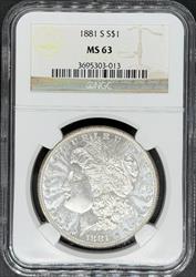 1881-S Morgan Dollar MS63 NGC