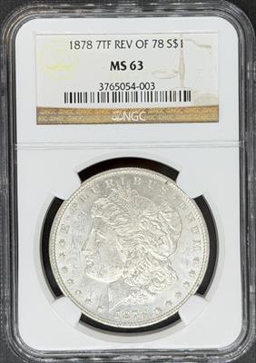 1878 7TF Reverse of 78 Morgan Dollar MS63 NGC