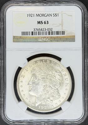 1921 Morgan Dollar MS63 NGC