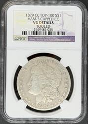 1879-CC Morgan Dollar VG Details NGC VAM 3 Capped CC