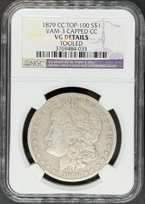1879-CC Morgan Dollar VG Details NGC VAM 3 Capped CC