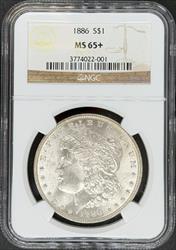 1886 Morgan Dollar MS65+ NGC