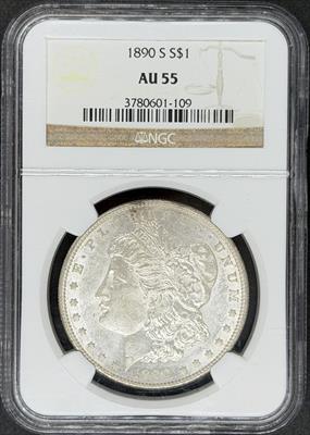 1890-S Morgan Dollar AU55 NGC