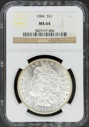 1884 Morgan Dollar MS64 NGC