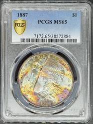 1887 Morgan Dollar MS65 PCGS Toned