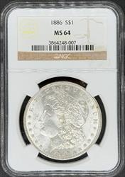 1886 Morgan Dollar MS64 NGC