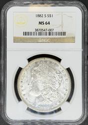 1882-S Morgan Dollar MS64 NGC