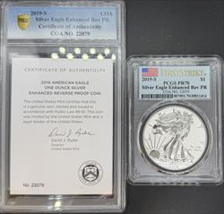 2019-S Enhanced Silver Eagle Reverse PR70 PCGS with COA