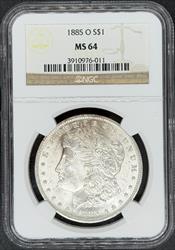 1885-O Morgan Dollar MS64 NGC