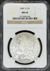 1880-S Morgan Dollar MS64 NGC