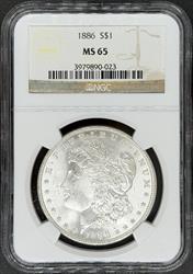 1886 Morgan Dollar MS65 NGC