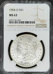 1904-O Morgan Dollar MS63 NGC