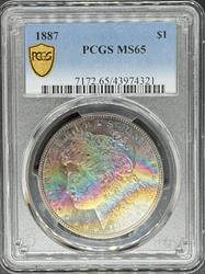 1887 Morgan Dollar MS65 PCGS Toned