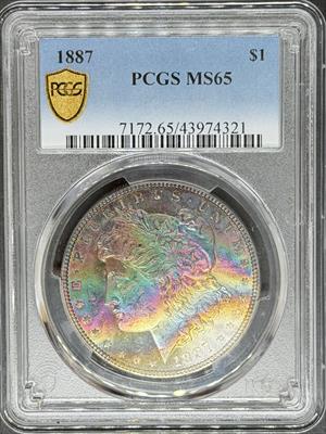 1887 Morgan Dollar MS65 PCGS Toned