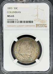 1893 50C Columbian MS65 NGC