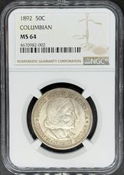 1892 50C Columbian MS64 NGC