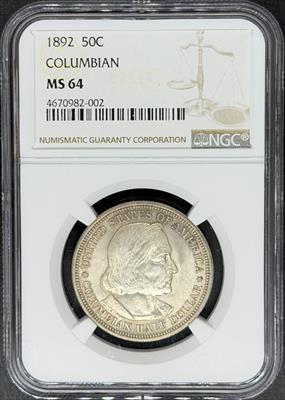 1892 50C Columbian MS64 NGC