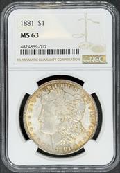 1881 Morgan Dollar MS63 NGC