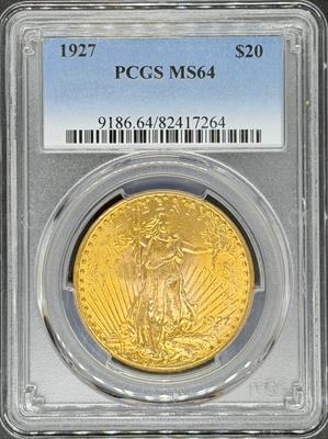 1927 $20 St. Gaudens MS64 PCGS