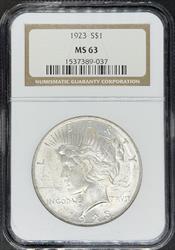 1923 Peace Dollar MS63 NGC