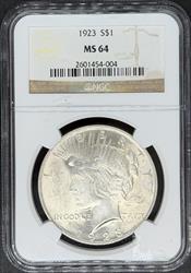 1923 Peace Dollar MS64 NGC