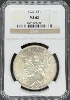 1927 Peace Dollar MS62 NGC
