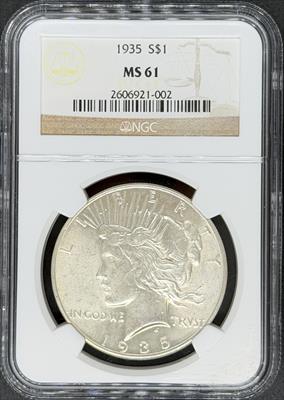 1935 Peace Dollar MS61 NGC