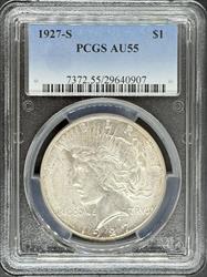 1927-S Peace Dollar AU55 PCGS