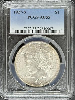 1927-S Peace Dollar AU55 PCGS