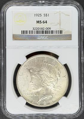 1925 Peace Dollar MS64 NGC